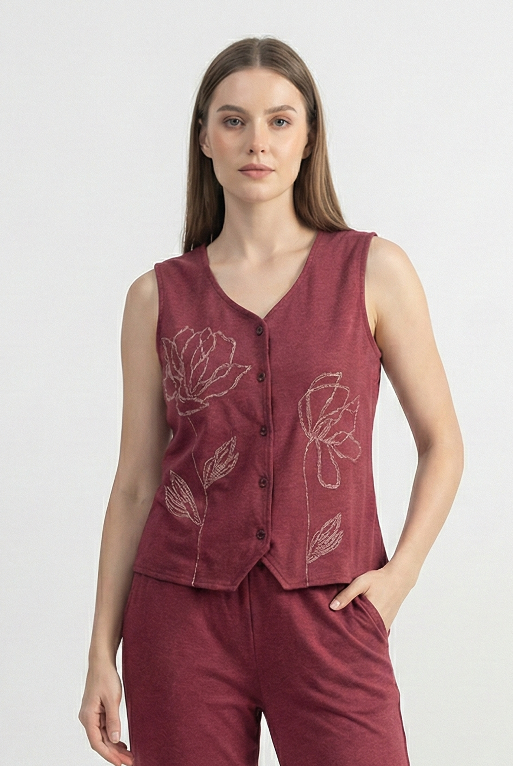 Botanical Vest Co-ord Set