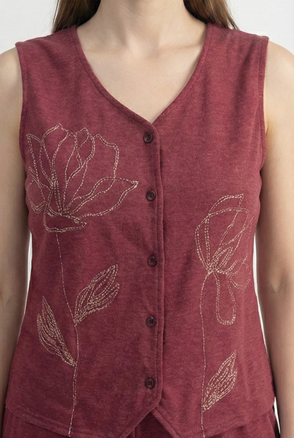 Botanical Vest Co-ord Set