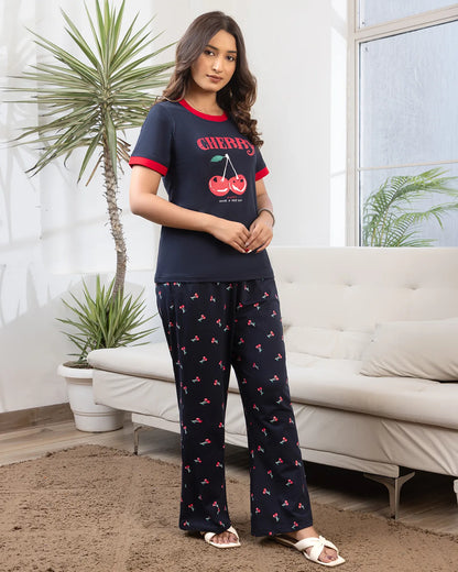 Sweet Cherry Lounge Night Suit