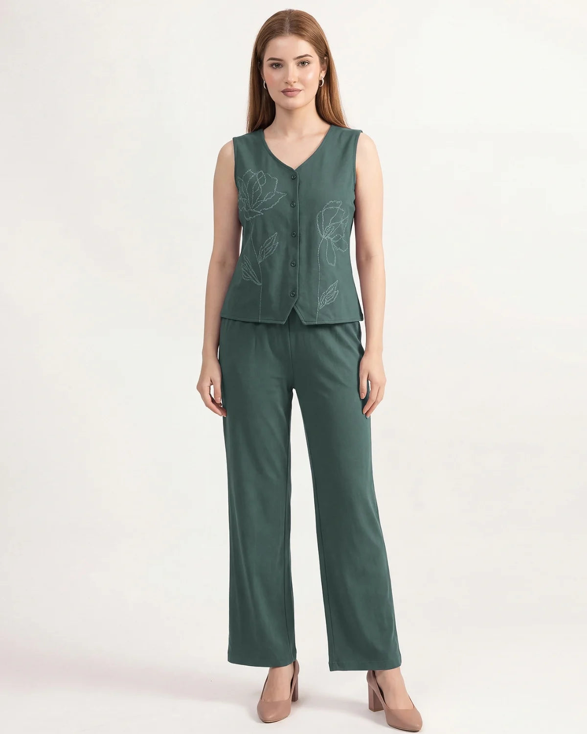 Botanical Vest Co-ord Set